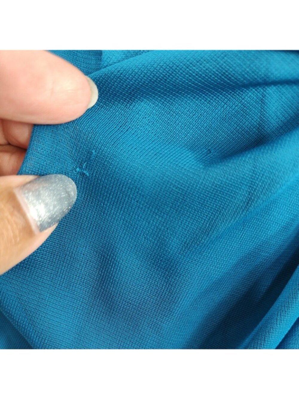 Vtg Xscape Joanna Chen One Shoulder Dress Formal Party Women Size 4 Blue FLAW - Picture 8 of 9